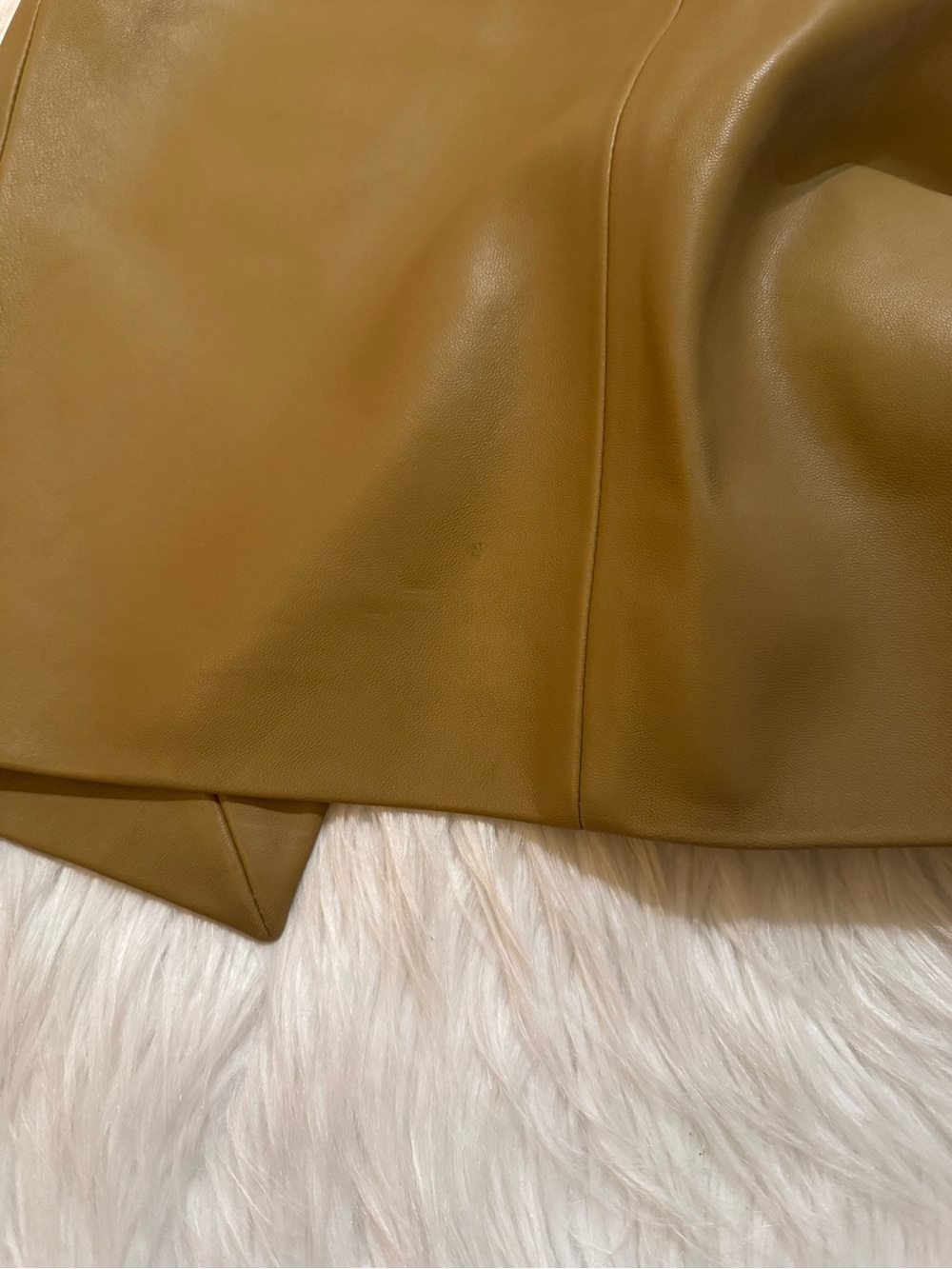 KHAITE New Winton Leather Skirt Golden Ochre Size 2 - Picture 12 of 12